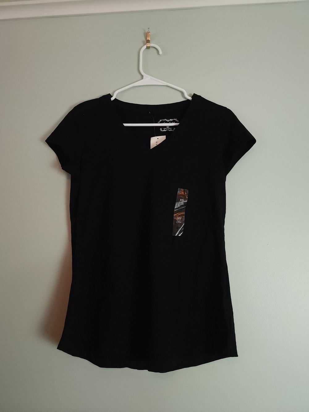 Maison Jules Black V-Neck Short Sleeve Tee